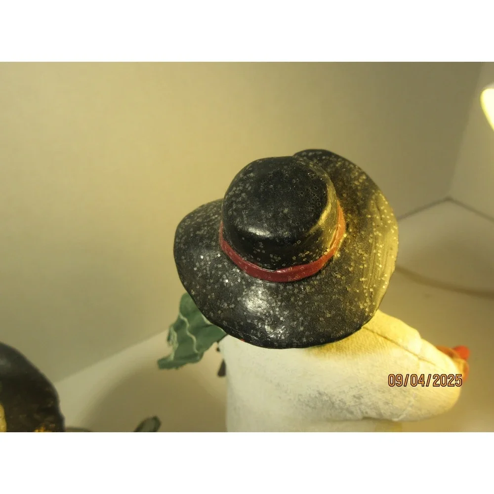 Christmas Snowman Figurines Decoration Holiday Decor Harrow's Set of 2